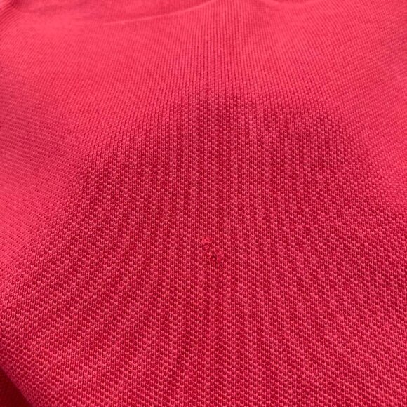 Burberry Brit Men Short Sleeve Nova Check Red Cotton Pique Polo w/ defect - Picture 7 of 13